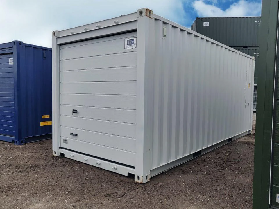 Contentor de armazenamento de 20 pés com porta seccional de garagem - Image 2