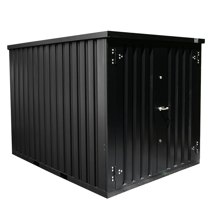 Contentor desmontável 3 x 2 m – Porta dupla PC – Preto (RAL 9005)