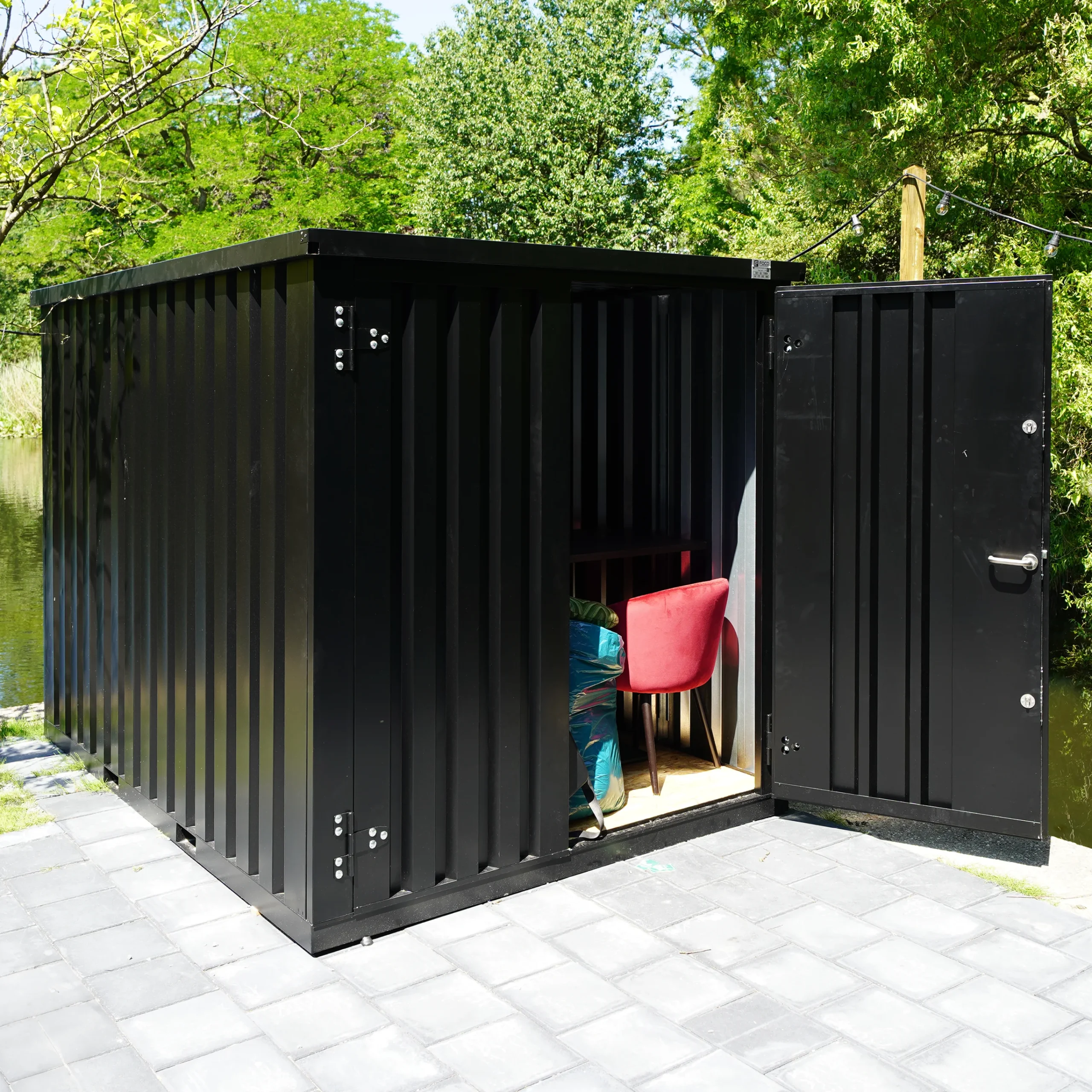 Contentor desmontável 3 x 2 m – Porta dupla PC – Preto (RAL 9005) - Image 2