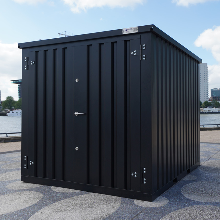 Contentor desmontável 3 x 2 m – Porta dupla PC – Preto (RAL 9005) - Image 3