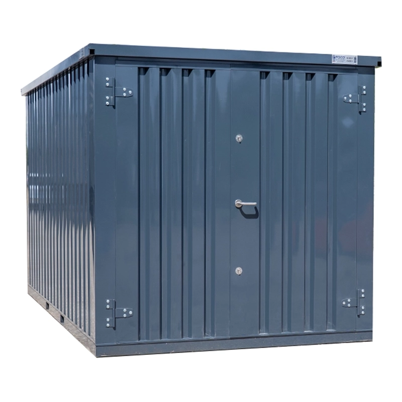 Contentor desmontável 4 x 2 m – Cinza antracite RAL 7016 – Porta dupla