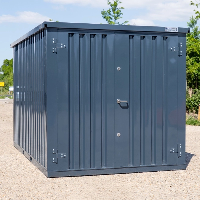 Contentor desmontável 4 x 2 m – Cinza antracite RAL 7016 – Porta dupla - Image 2