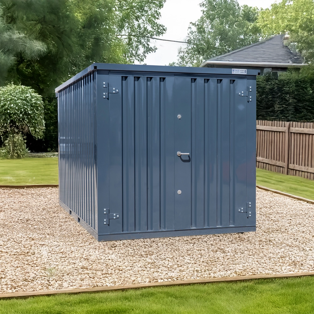 Contentor desmontável 4 x 2 m – Cinza antracite RAL 7016 – Porta dupla - Image 3