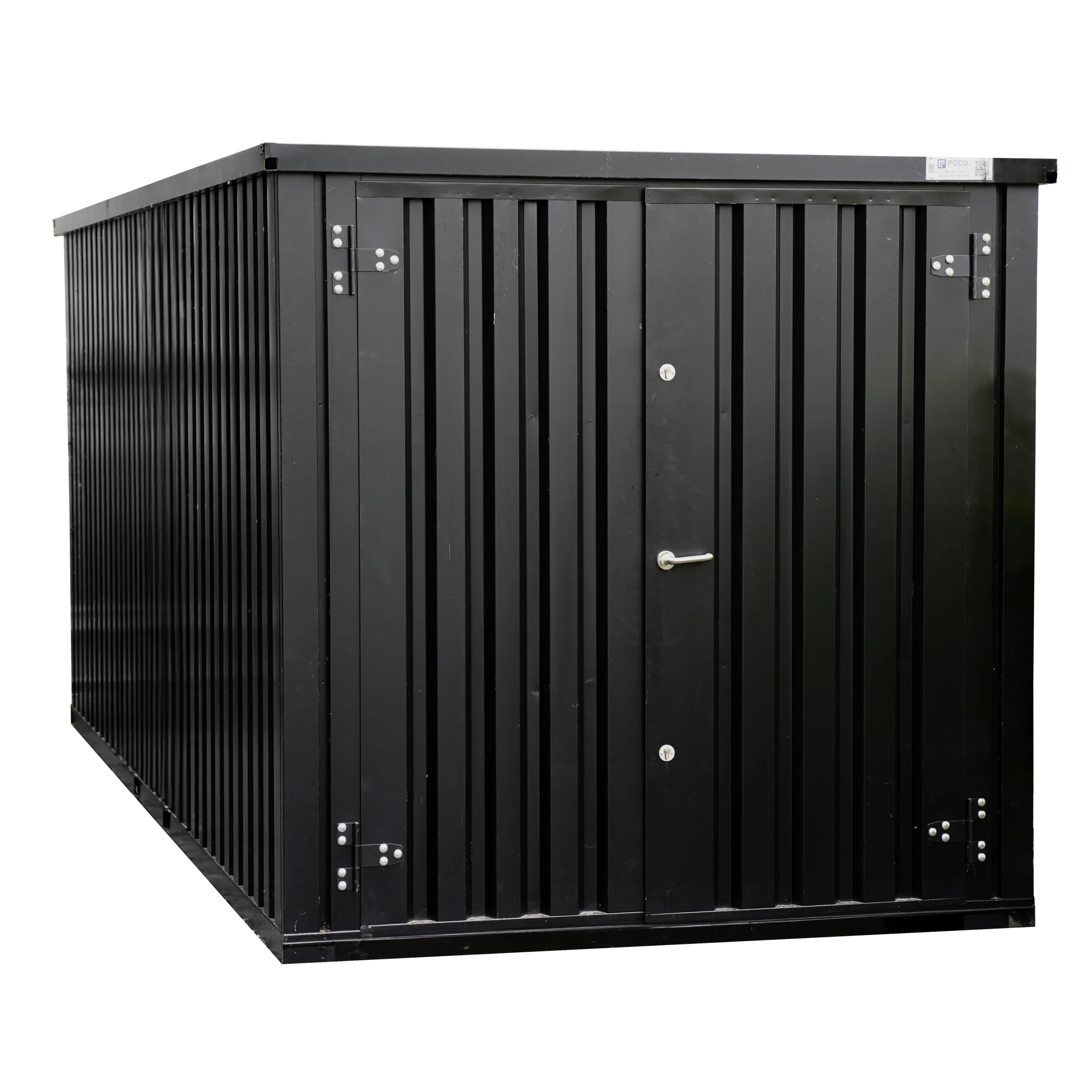 Contentor desmontável 6 x 2 m – Porta dupla – Preto RAL 9005