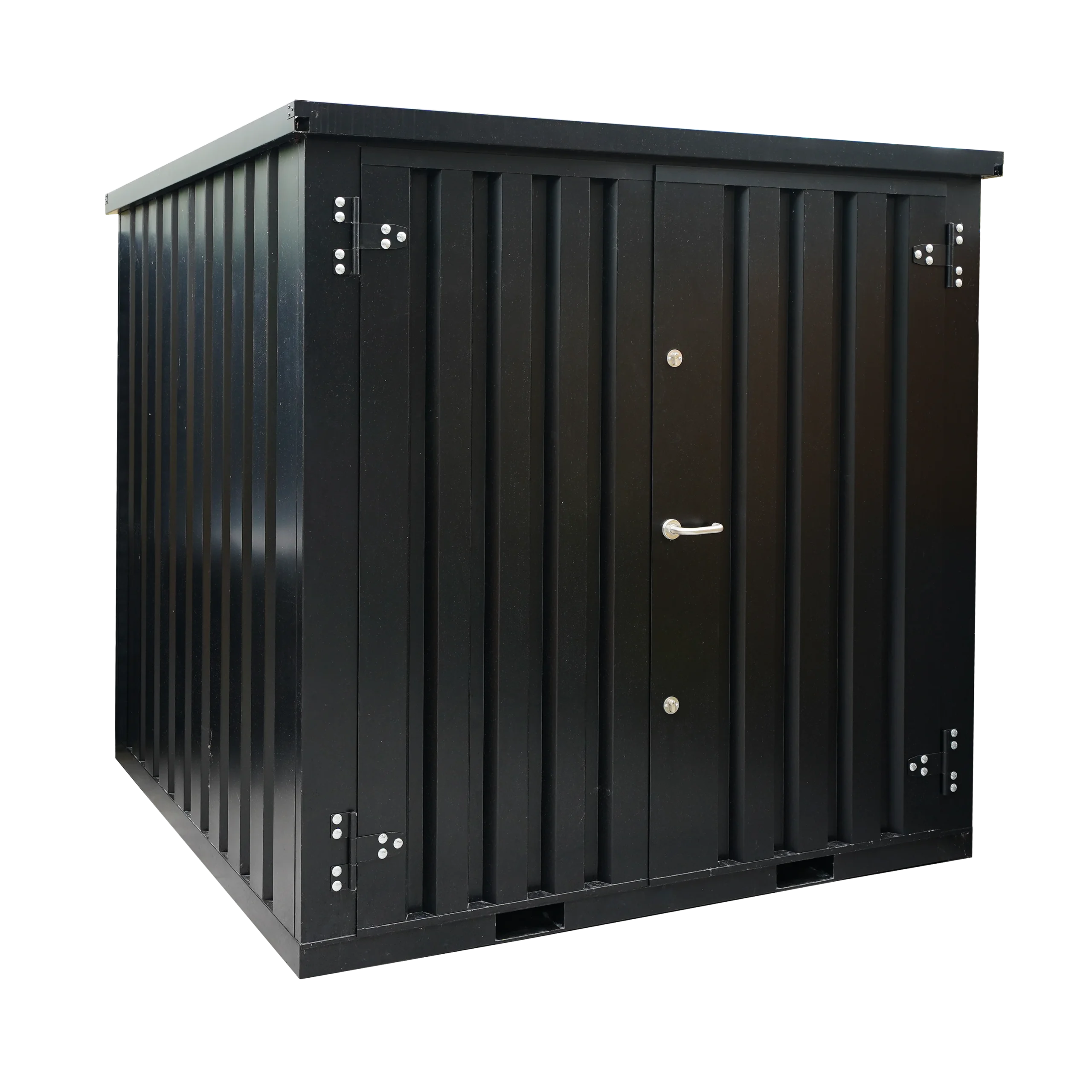 Contentor desmontável preto 2 x 2 m – Porta dupla