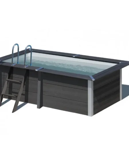 Piscina ecológica à base de madeira e resina plástica